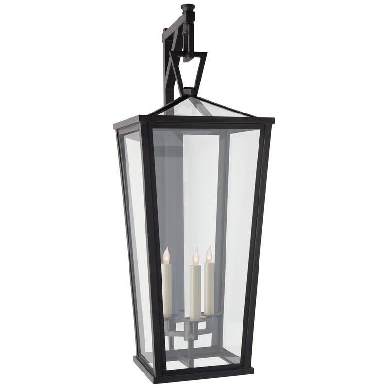 Three Light Wall Lantern from the Darlana Outdoor Collection in Bronze Finish by Visual Comfort Signature
