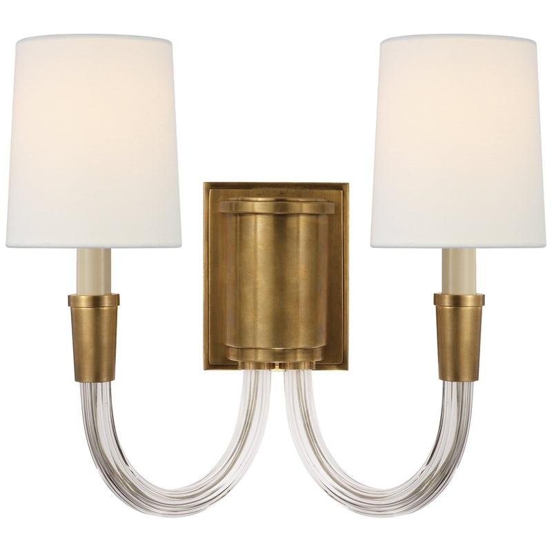Two Light Wall Sconce from the Vivian Collection in Hand-Rubbed Antique Brass Finish by Visual Comfort Signature
