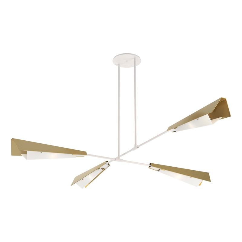 Vertex Large Pendant/Semi-Flush White Modern Brass