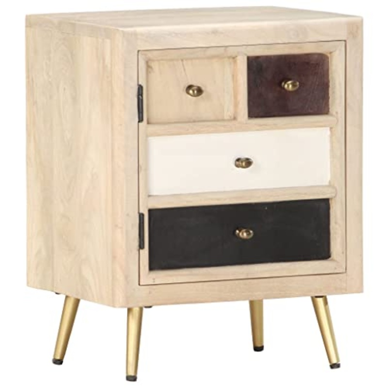 vidaXL Comodino 40x30x50 cm in Legno Massello di Mango