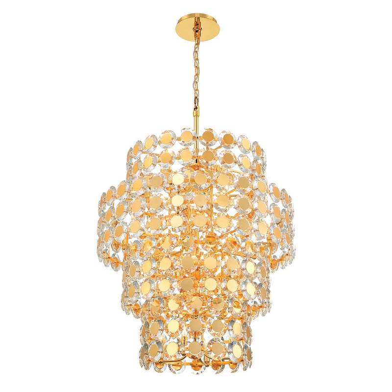 24 Light Chandelier from the Perrene Collection in Gold Finish by Eurofase