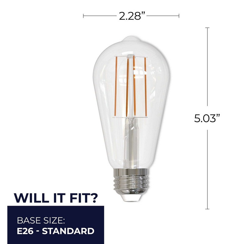 7.60Watt ST18 Clear, 800  Lumens, E26 base, 120 Volt Light Bulb by Bulbrite