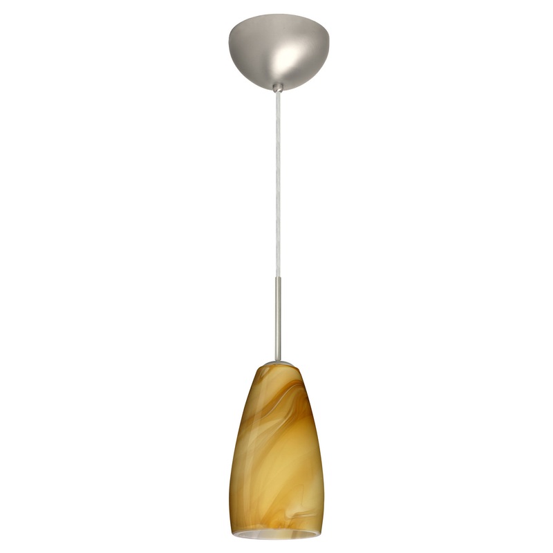 Besa 1BC-1509HN-HAL-SN Chrissy One Light Pendant Satin Nickel