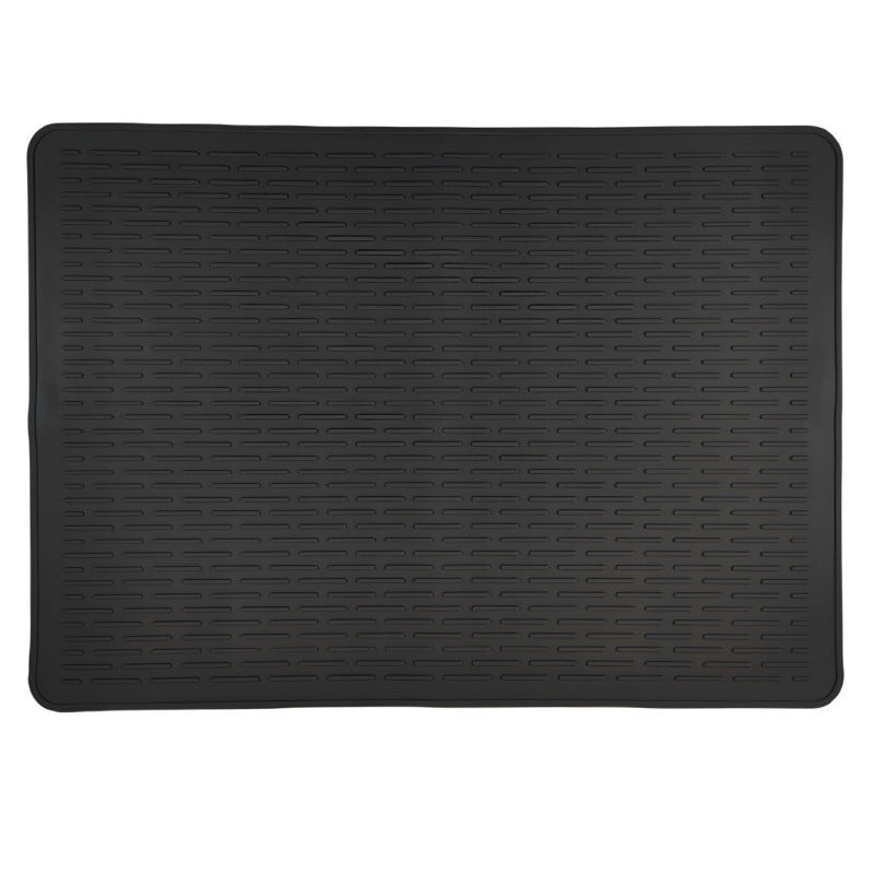 Black Extra Large Silicone Countertop Protector & Dish Drying Mat – Dishwasher Safe (76x53cm)