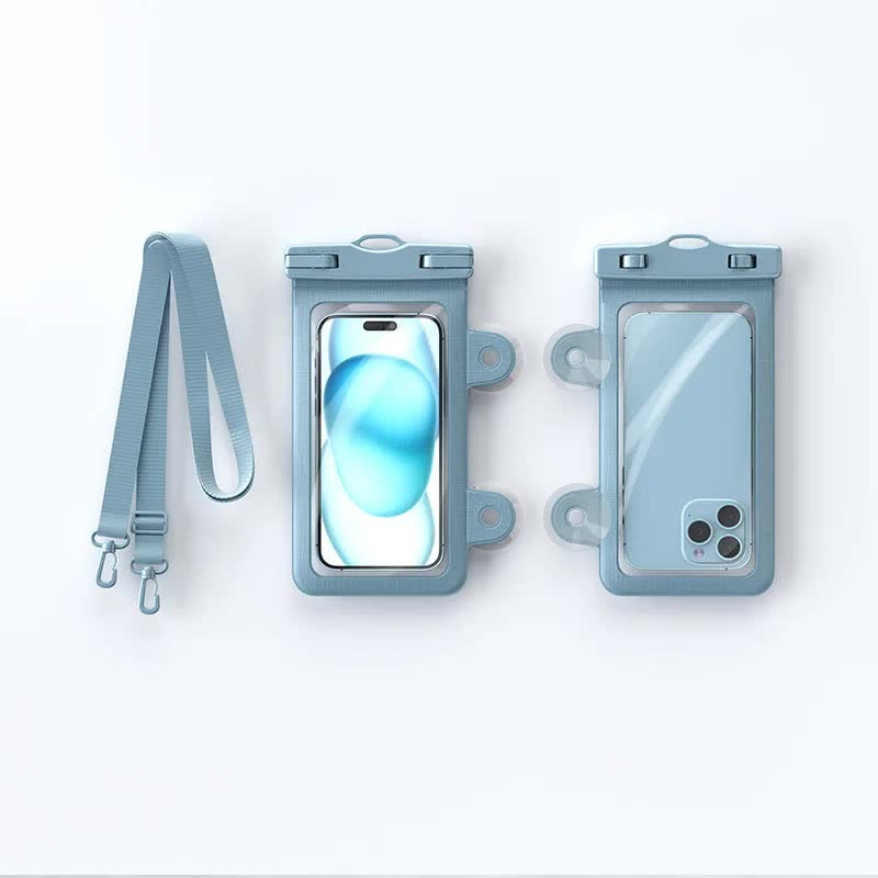 Blue 2-Pack Universal IPX8 Waterproof Phone Pouch with Lanyard – Touch Sensitive Case for Swimming & Outdoor Sports
