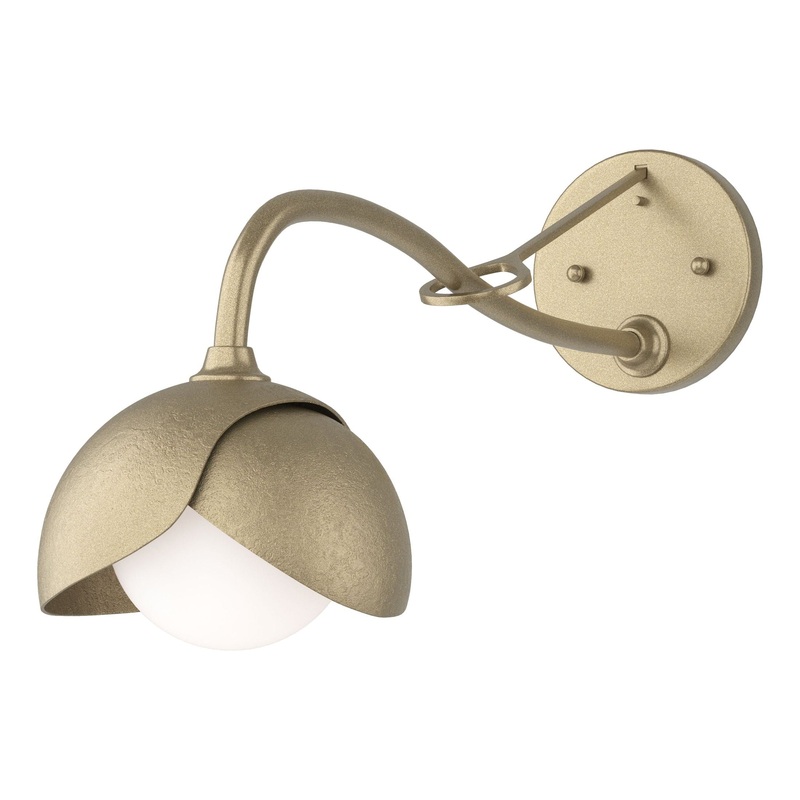 Brooklyn 1-Light Double Shade Long-Arm Sconce Soft Gold Soft Gold