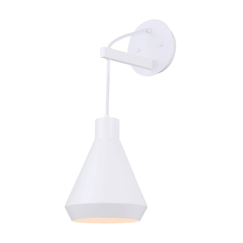 Canarm IWF1020A01WH Byck One Light Wall Sconce Matte White (Discontinued)