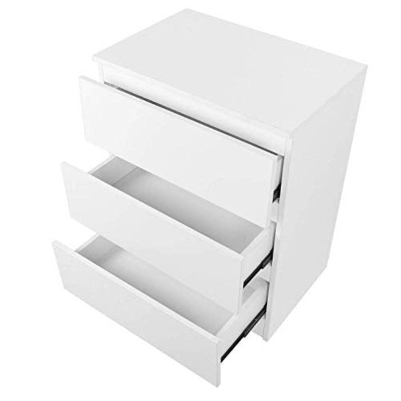 FGDSA Comodino Bianco 3 Cassetti Comodino Divano Comodino Comodino Armadio Mobili Camera da Letto Lucidi