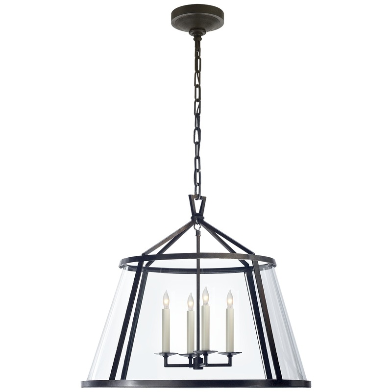 Four Light Pendant from the Darlana Pendant Collection in Aged Iron Finish by Visual Comfort Signature
