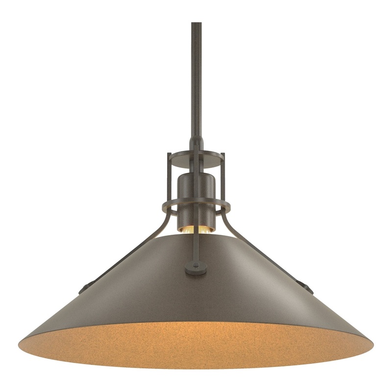 Henry Medium Steel Shade Pendant Dark Smoke Bronze