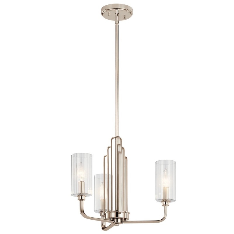 Kichler 52410PN Three Light Chandelier, Polished Nickel