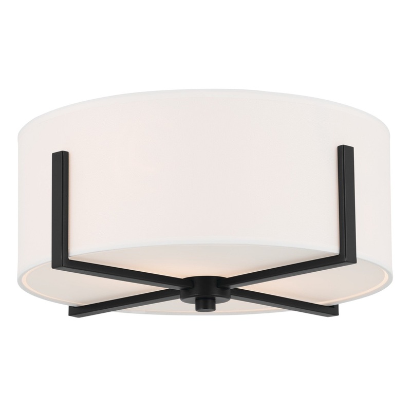 Kichler 52593BK Two Light Flush Mount, Black