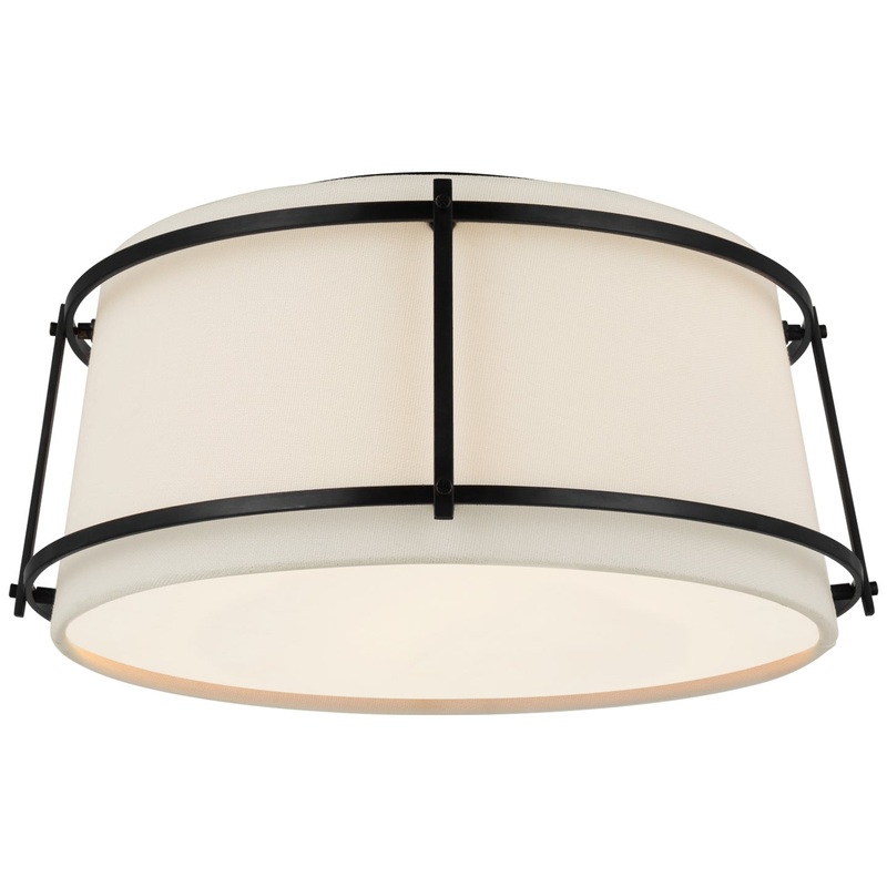 LED Flush Mount from the Callaway Collection in Bronze Finish by Visual Comfort Signature