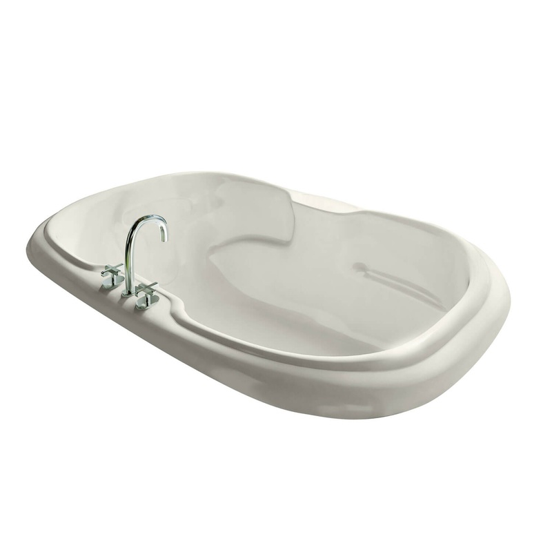 MAAX 100075-000-007-000 Calla 6642 Acrylic Drop-in Center Drain Bathtub in Biscuit