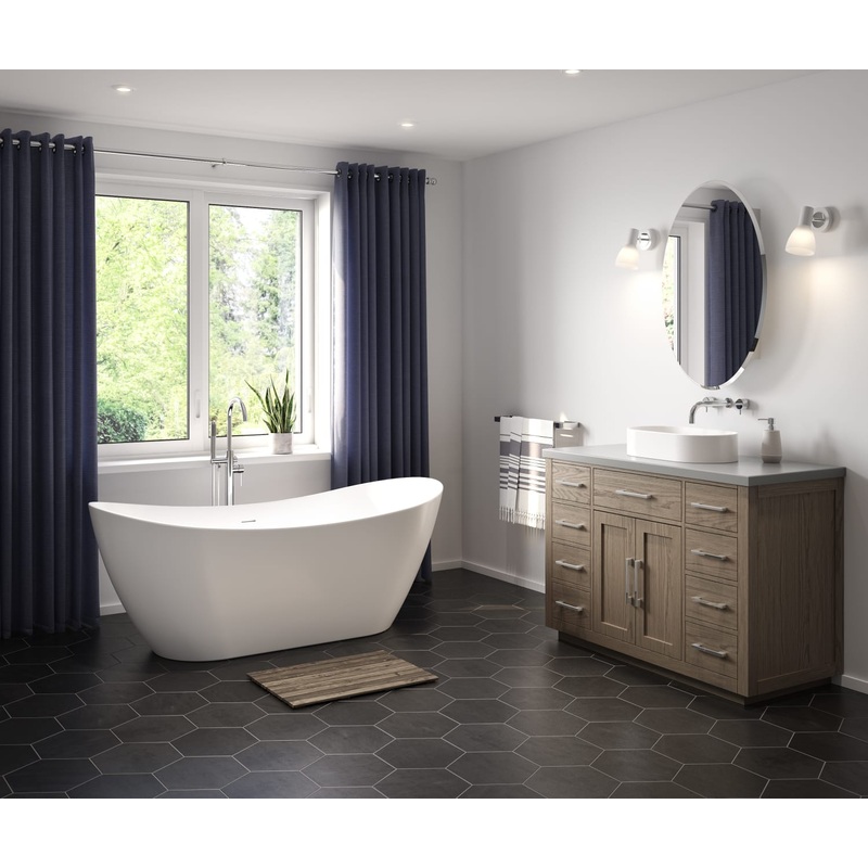 MAAX 107511-000-001-000 Mahaba 67 x 29 Acrylic Freestanding Oval Center Drain Bathtub in White