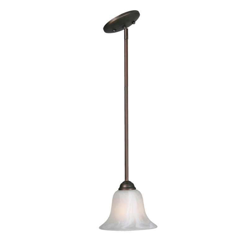 Multi-Family Mini Pendant in Rubbed Bronze with Marbled Glass