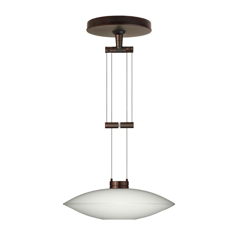 One Light Pendant from the Spazio Collection in Bronze Finish by Besa