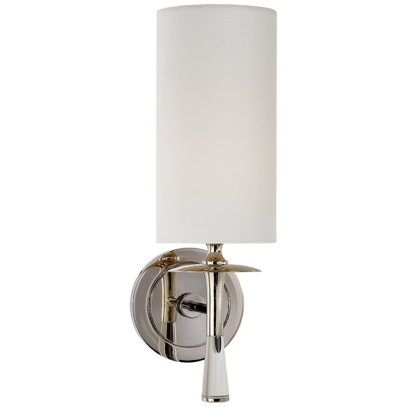 One Light Wall Sconce from the Drunmore Collection in Polished Nickel With Crystal Finish by Visual Comfort Signature