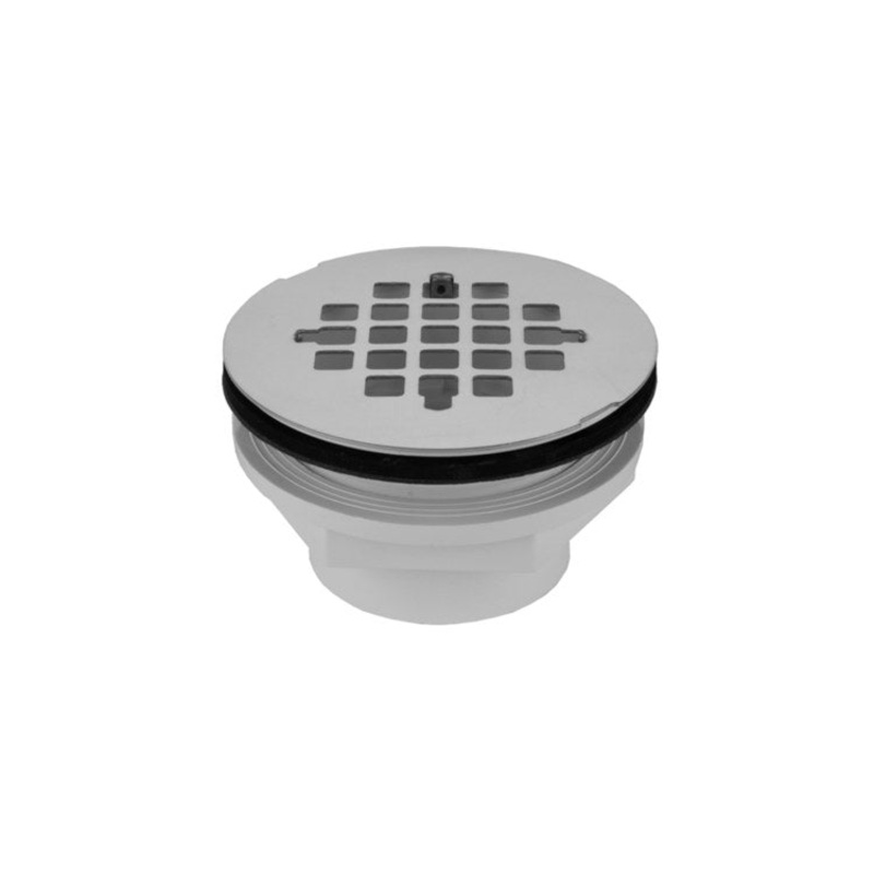 Shower Drain Rubber Seal Snap in Drain Plate 4-1/4 Inch Satin Nickel PVC/Stainless Steel for Fits 2″ PVC