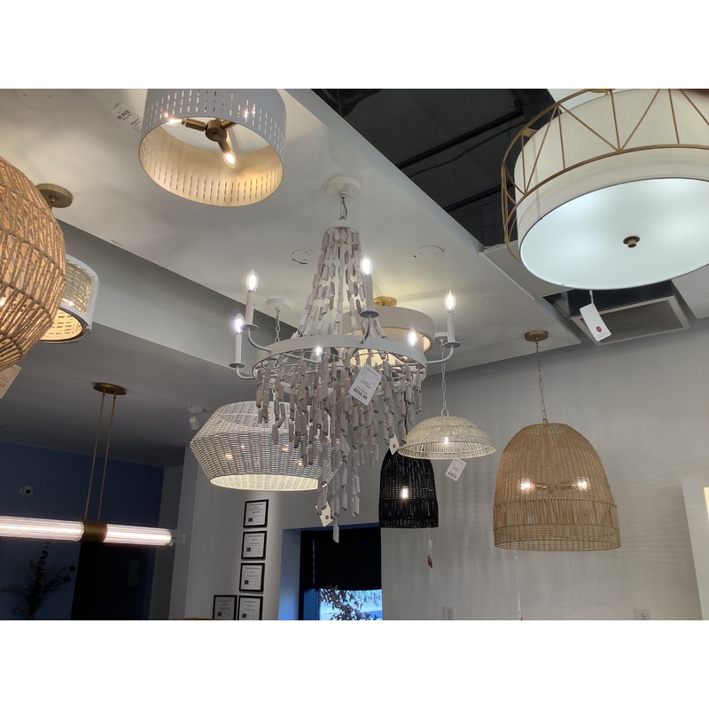 Six Light Chandelier from the Carissa Collection in Organic White Finish by Capital Lighting (Clearance Display, Final Sale)