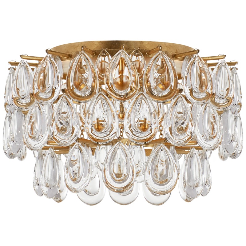 Three Light Flush Mount from the Liscia Collection in Gild Finish by Visual Comfort Signature