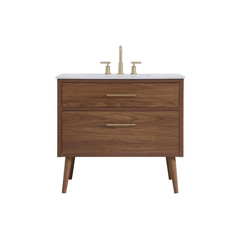 Bathroom Vanity Set from the Boise Collection in Walnut Brown Finish by Elegant Lighting