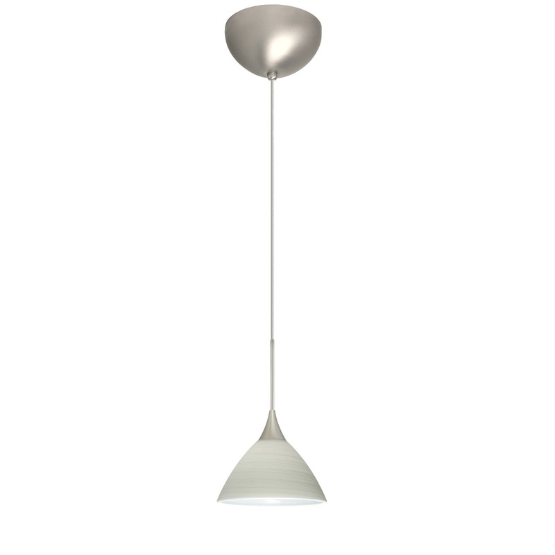 Besa 1XC-1743KR-LED-SN Domi One Light Pendant Satin Nickel