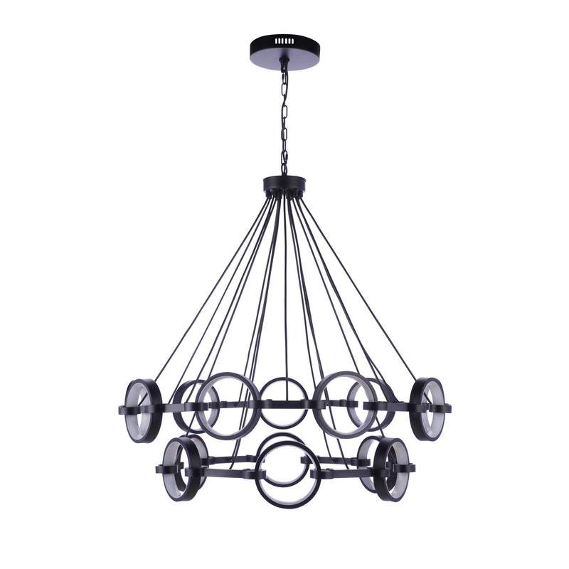 Craftmade 59315-FB-LED Context LED Chandelier Flat Black