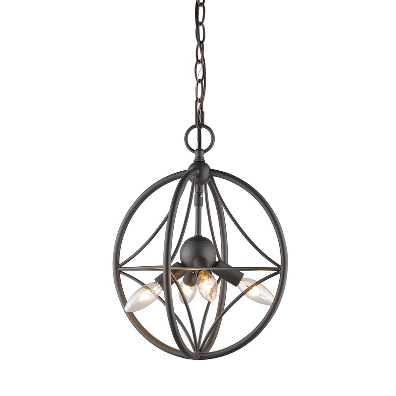 Four Light Pendant from the Cortez Collection in Bronze Finish by Z-Lite