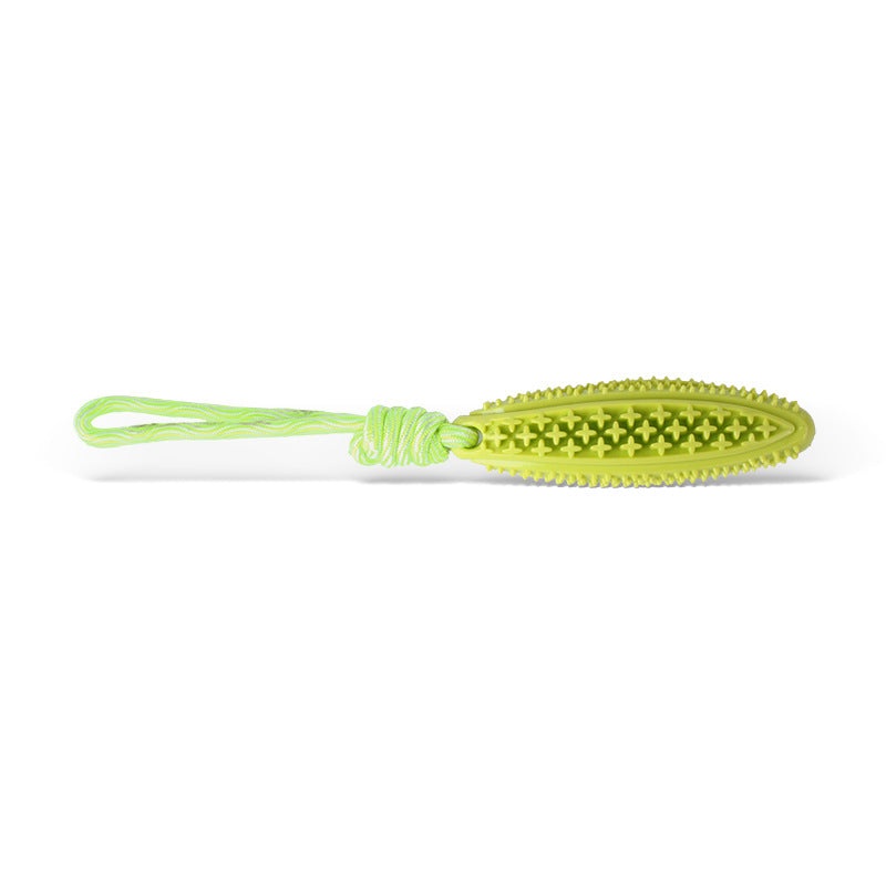 Green Star Long Olive Durable Cotton Rope Dog Toy Set (2-Pack) – Chew, Tug & Treat Dispensing Ball for Dental Health