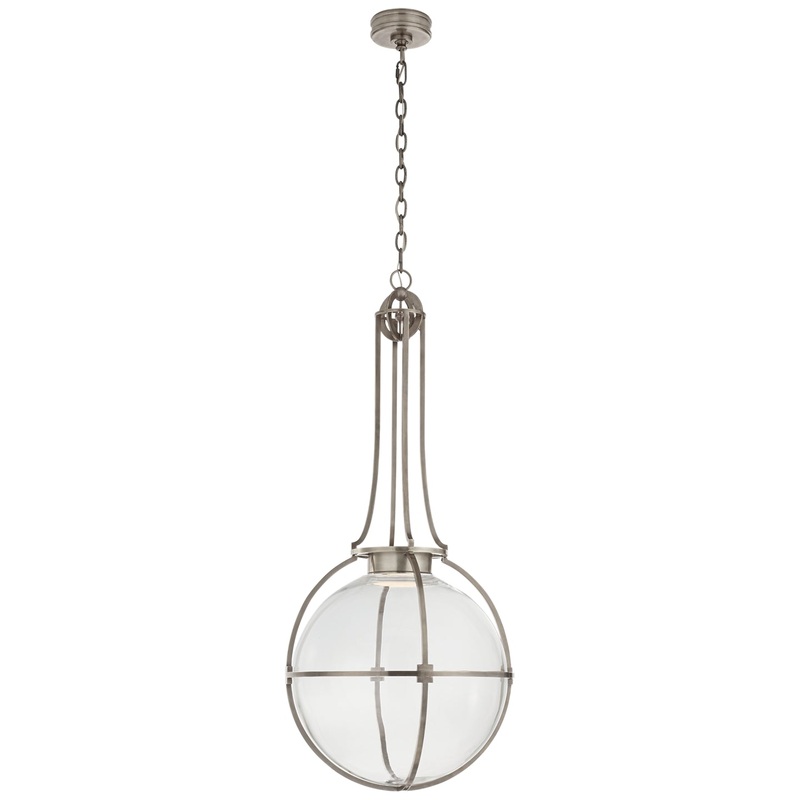 LED Pendant from the Gracie Collection in Antique Nickel Finish by Visual Comfort Signature