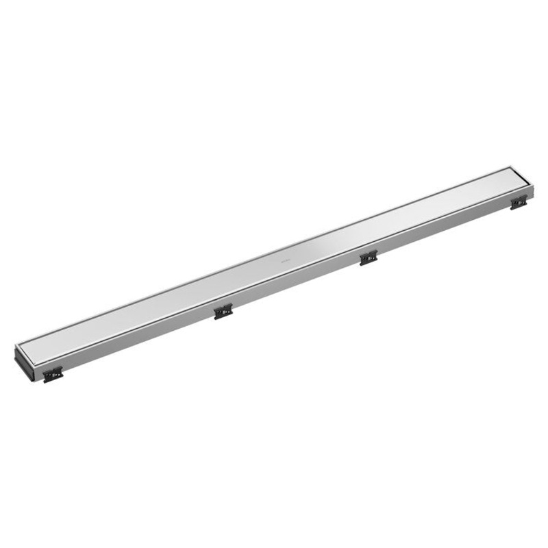 Linear Drain Reversible with Dual Grate Installation 36 Inch Polished Chrome Stainless Steel for Rough-In BR73360