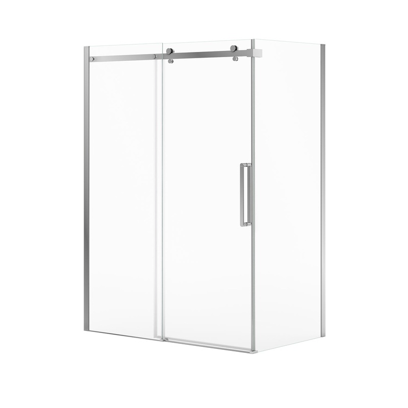 MAAX 136543-810-084-000 Halo Pro GS Return Panel for 36 in. Base with GlassShield glass in Chrome