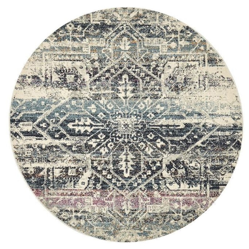 Museum 865 Blue Round by Rug Culture-240X240CM – ROUND