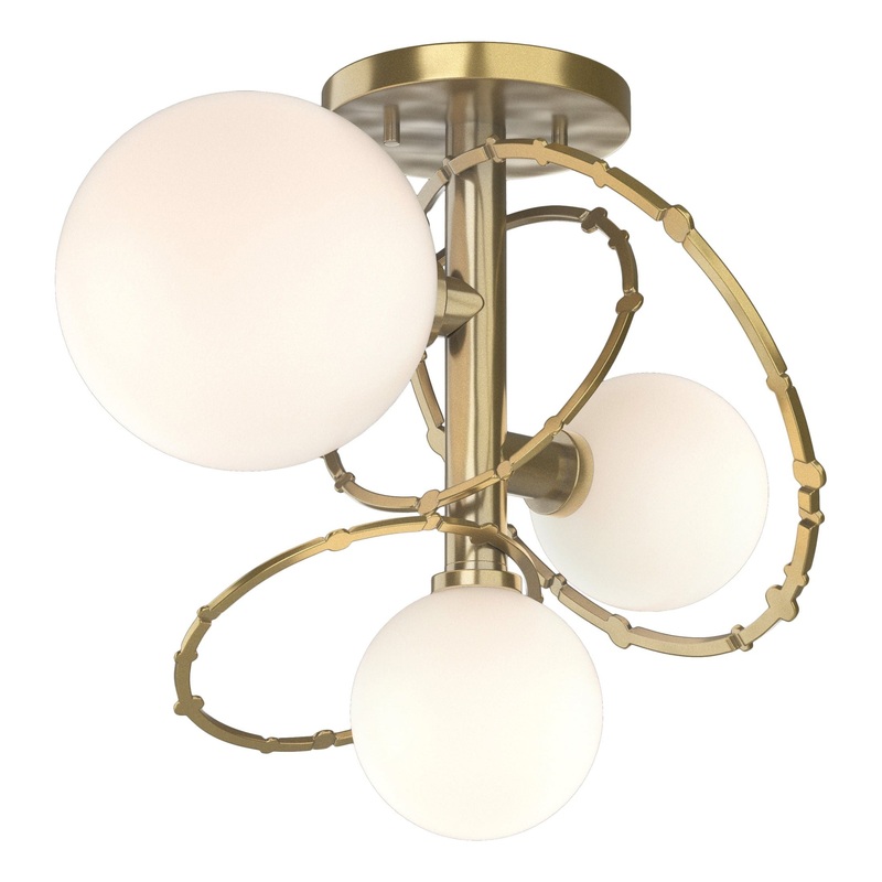 Olympus 3-Light Semi-Flush Modern Brass