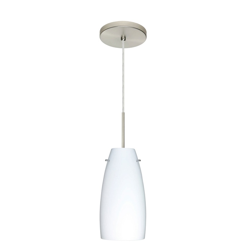One Light Pendant from the Tao Collection in Satin Nickel Finish by Besa