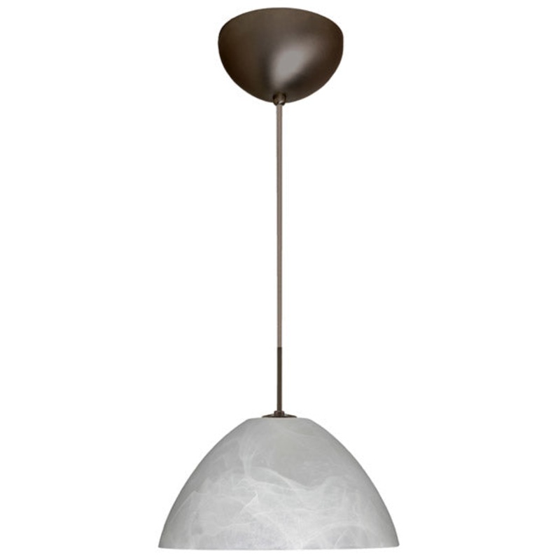 One Light Pendant from the Tessa Collection in Bronze Finish by Besa