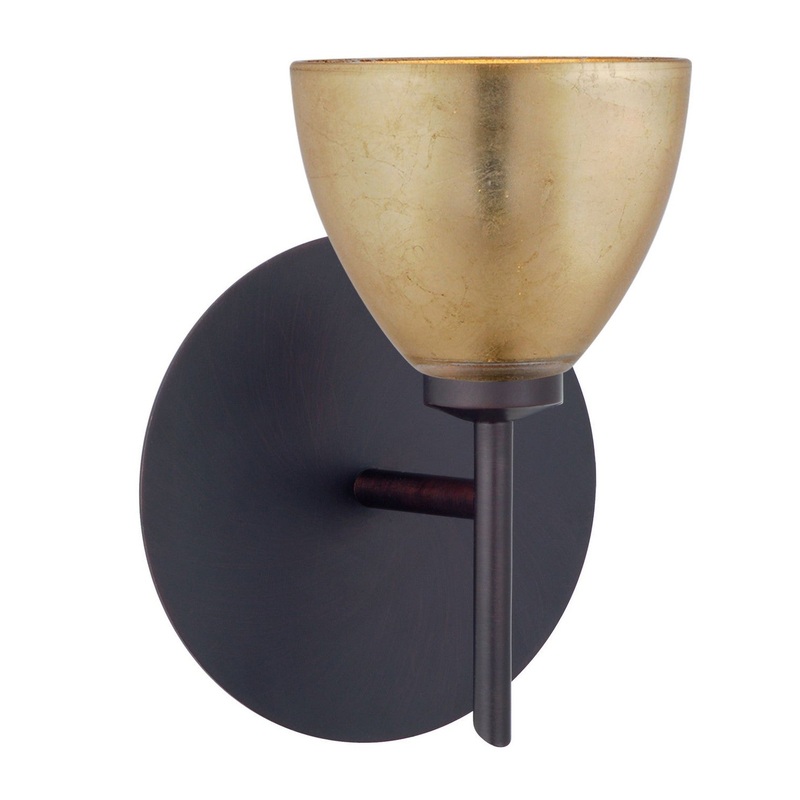 One Light Wall Sconce from the Divi Collection in Bronze Finish by Besa