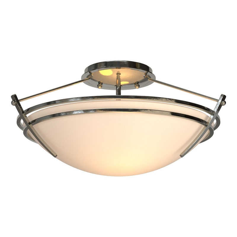 Presidio Tryne Small Semi-Flush Sterling Opal Glass (GG)