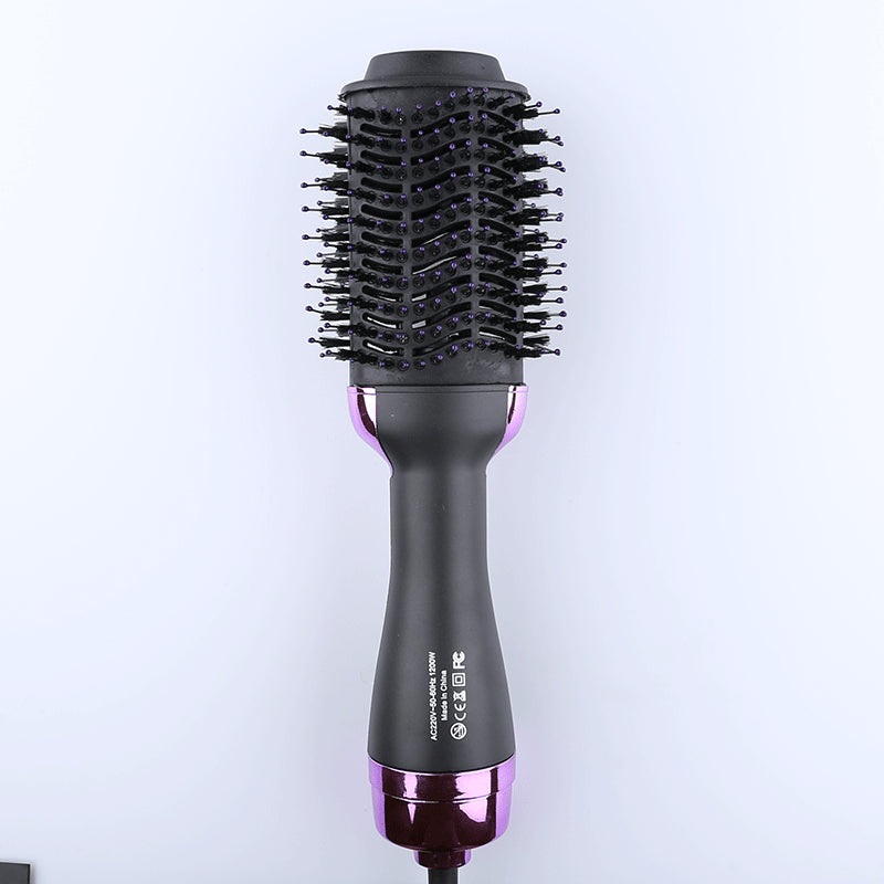 Purple 3-in-1 Hot Air Brush Hair Dryer & Styler – Volumizer, Straightener, Curler