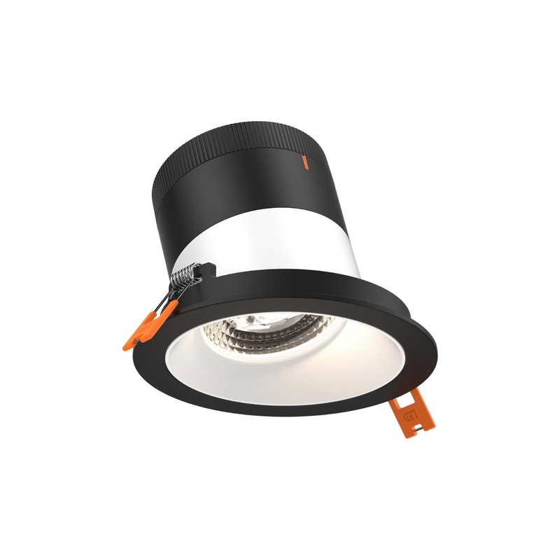 4″ Modular Downlight White with Black Trim 20 Degrees Sloped Ceiling