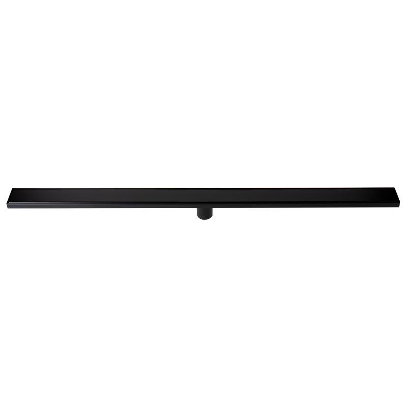 ALFI brand 47″ Black Matte Brushed Stainless Steel Linear Shower Drain with Solid Cover