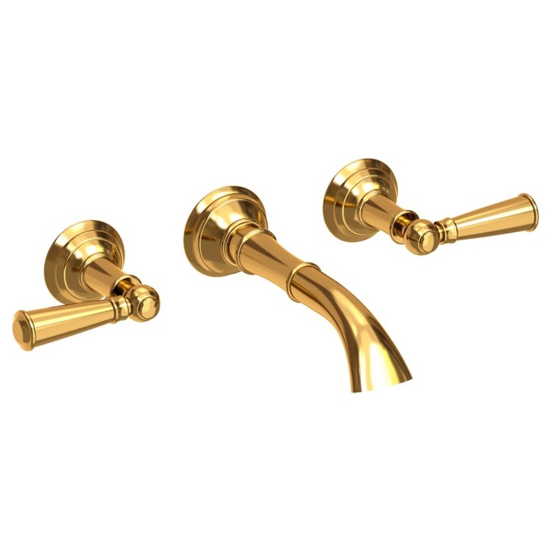 Aylesbury Two Handle Wall-Mount Bathroom Faucet – Aged Brass