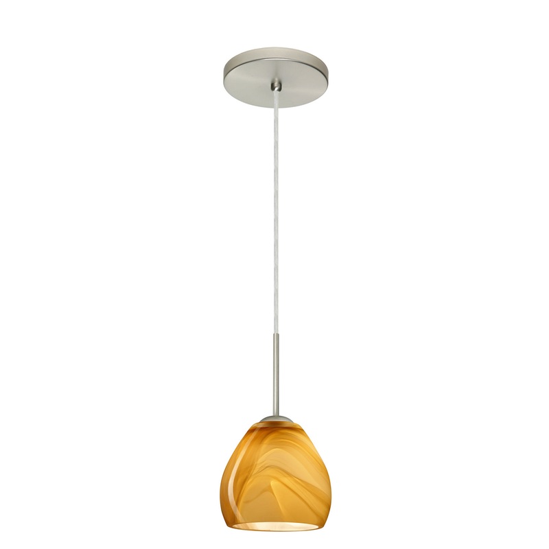 Besa 1BT-4122HN-LED-SN Bolla One Light Pendant Satin Nickel