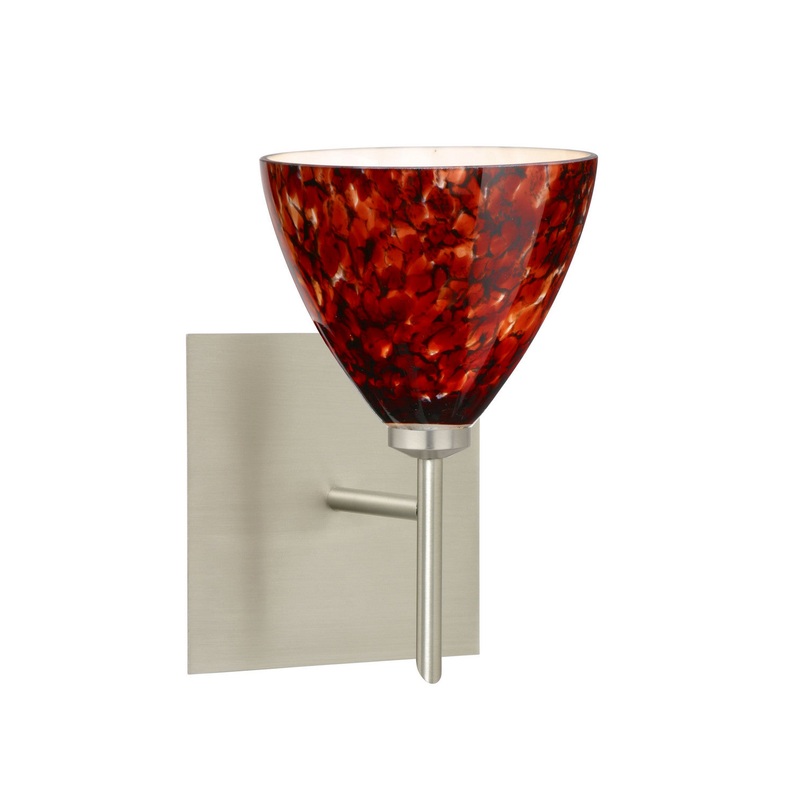 Besa 1SW-177941-SN-SQ Mia One Light Wall Sconce Satin Nickel (Discontinued)