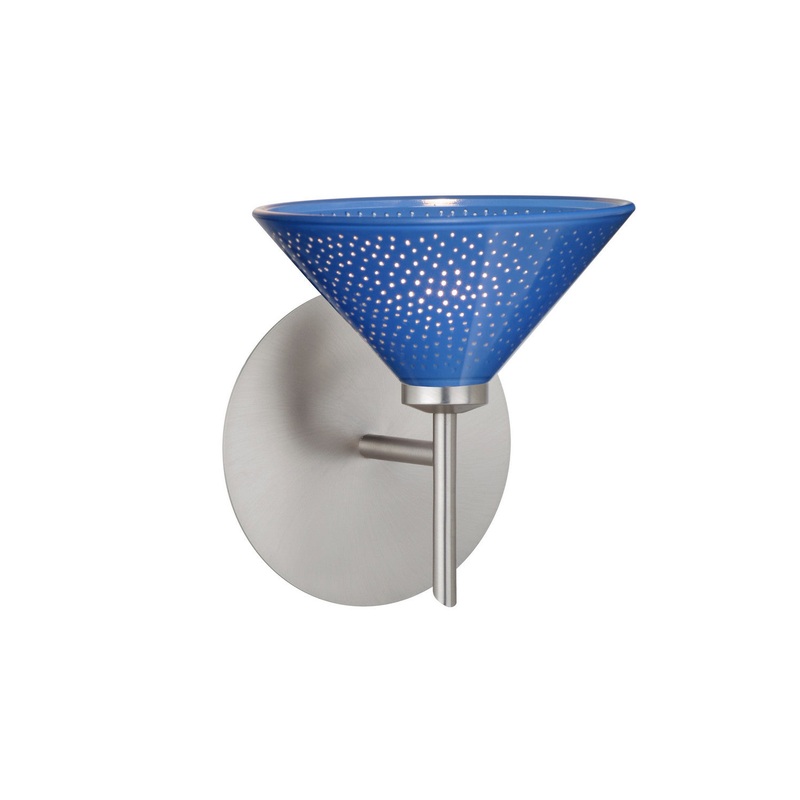 Besa 1SW-282484-SN Kona One Light Wall Sconce Satin Nickel