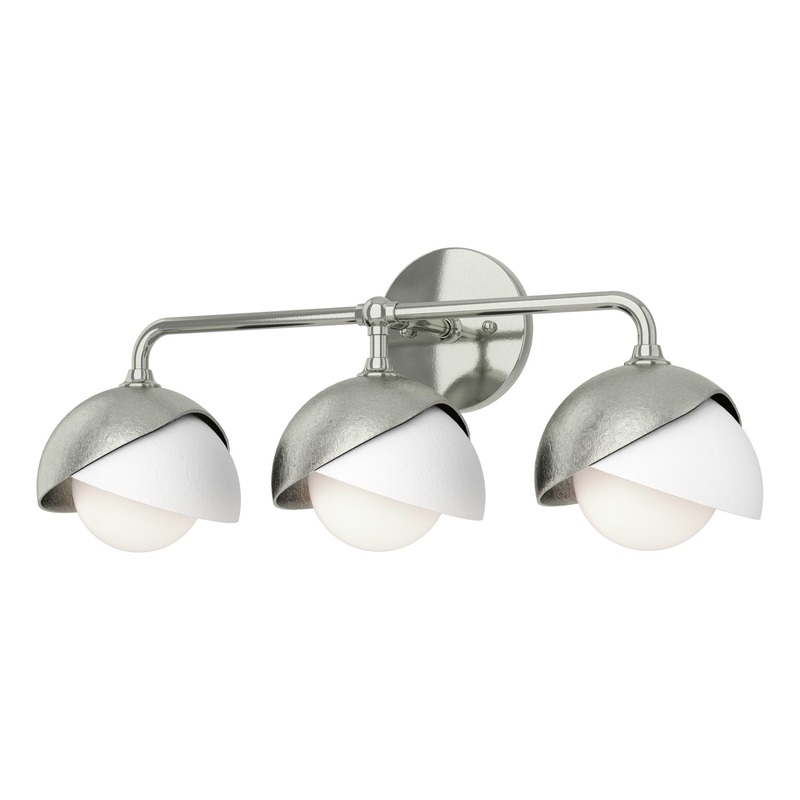 Brooklyn 3-Light Double Shade Bath Sconce Sterling White