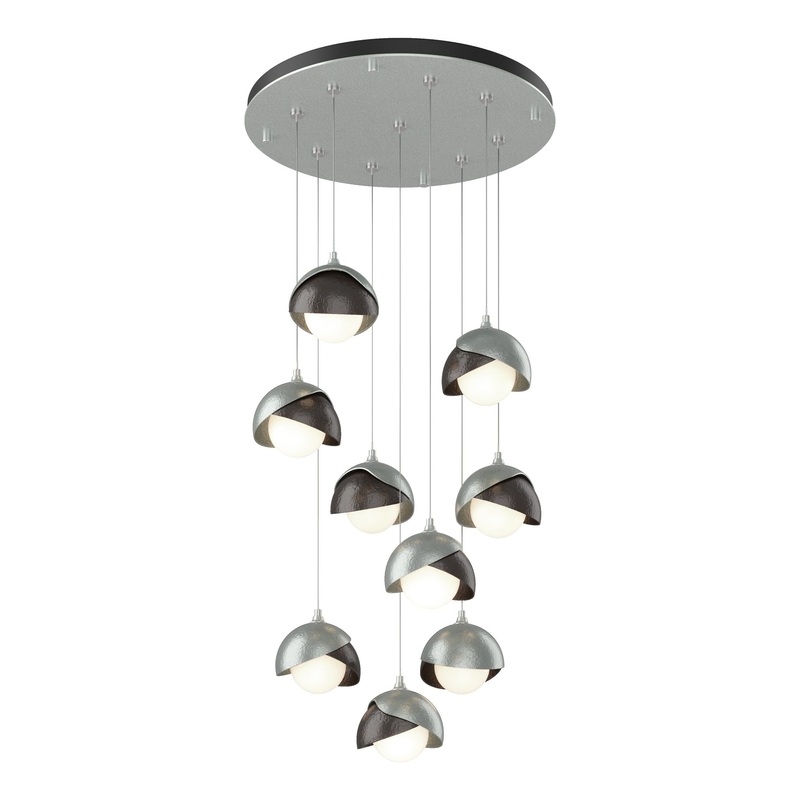 Brooklyn 9-Light Double Shade Pendant Vintage Platinum Oil Rubbed Bronze