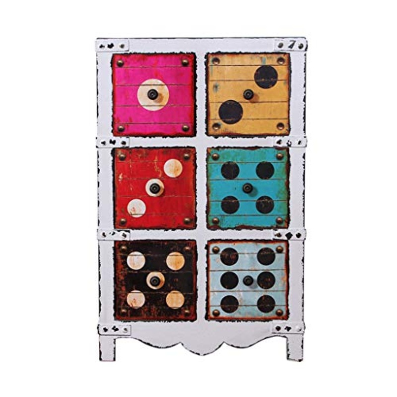 Creativo Dice Pattern Cassetto di stoccaggio Piccolo Appartamento Retro Vecchio cassetto Decorativo (Color : White)