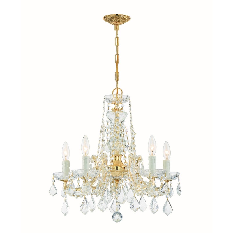 Crystorama 4476-GD-CL-S Maria Theresa Five Light Mini Chandelier Gold